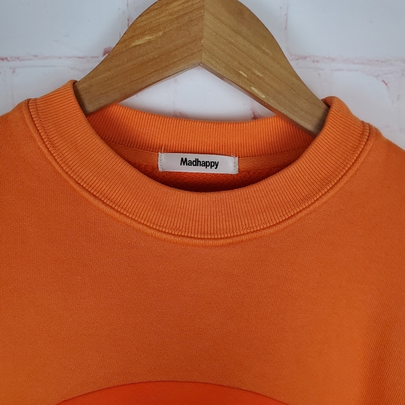 NEW Madhappy Headspace Heritage Crewneck Sweatshirt XS Unisex Orange Long Sleeve - Picture 8 of 15